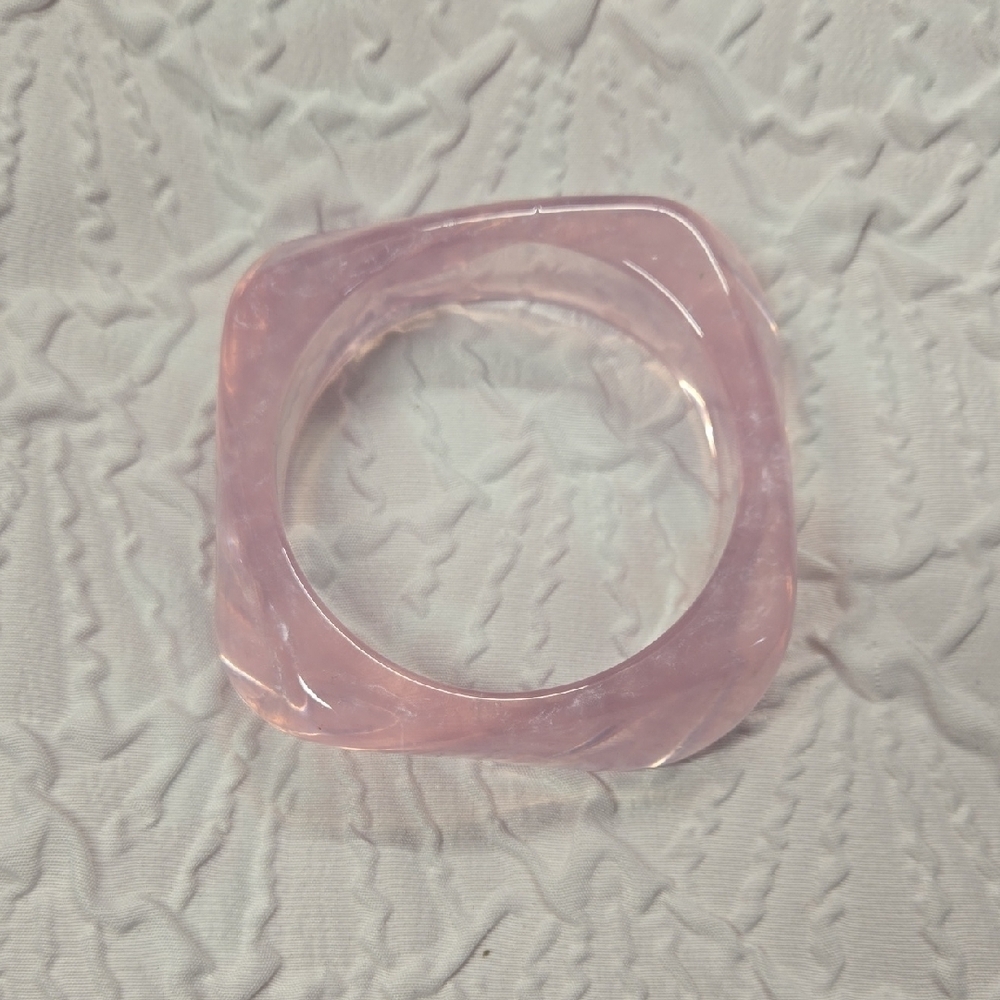 Chic Pink Square Bangle Bracelet
